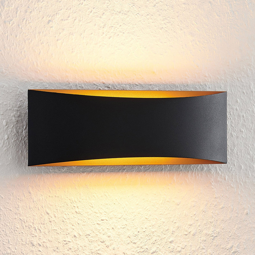 LED vegglampe Jelle opp og ned svart/gull bakside