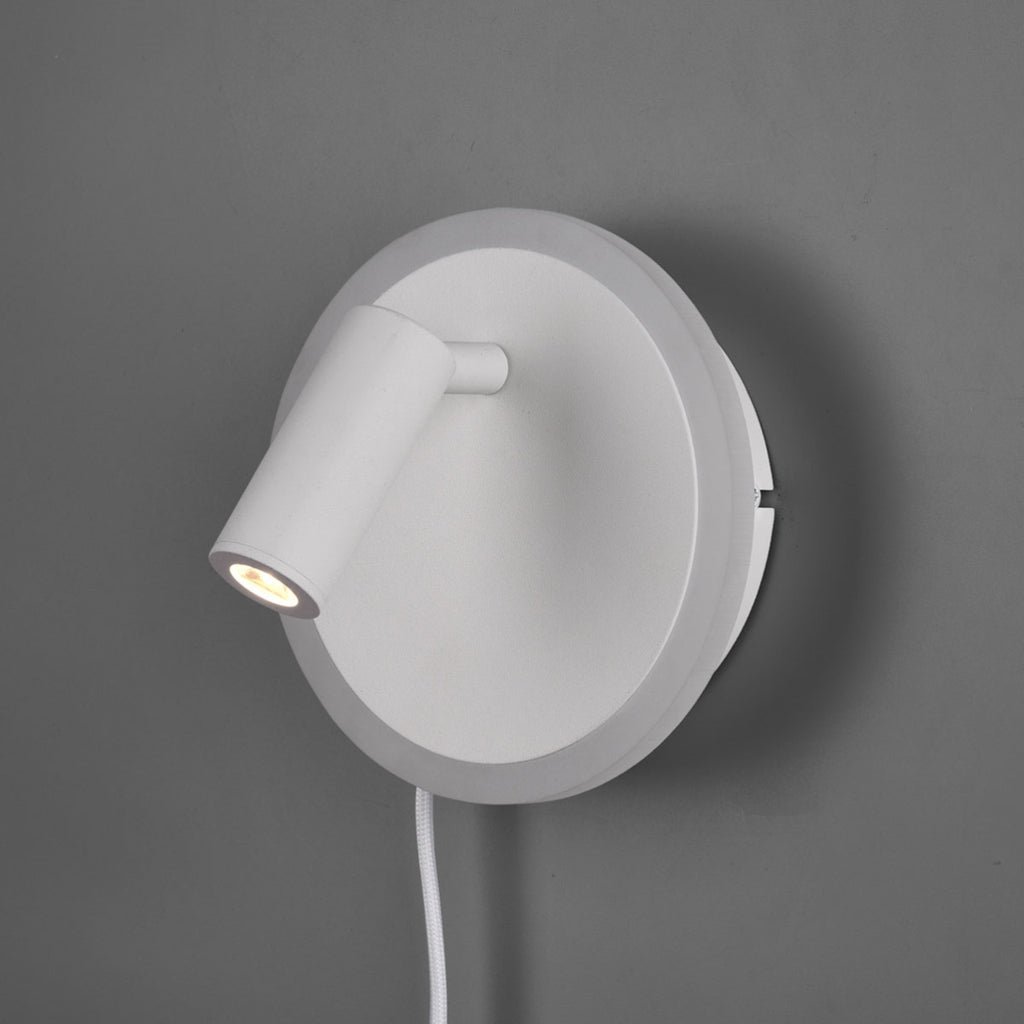 Bakside av LED vegglampe Jordan 2-lys med spot hvit Ø15 cm