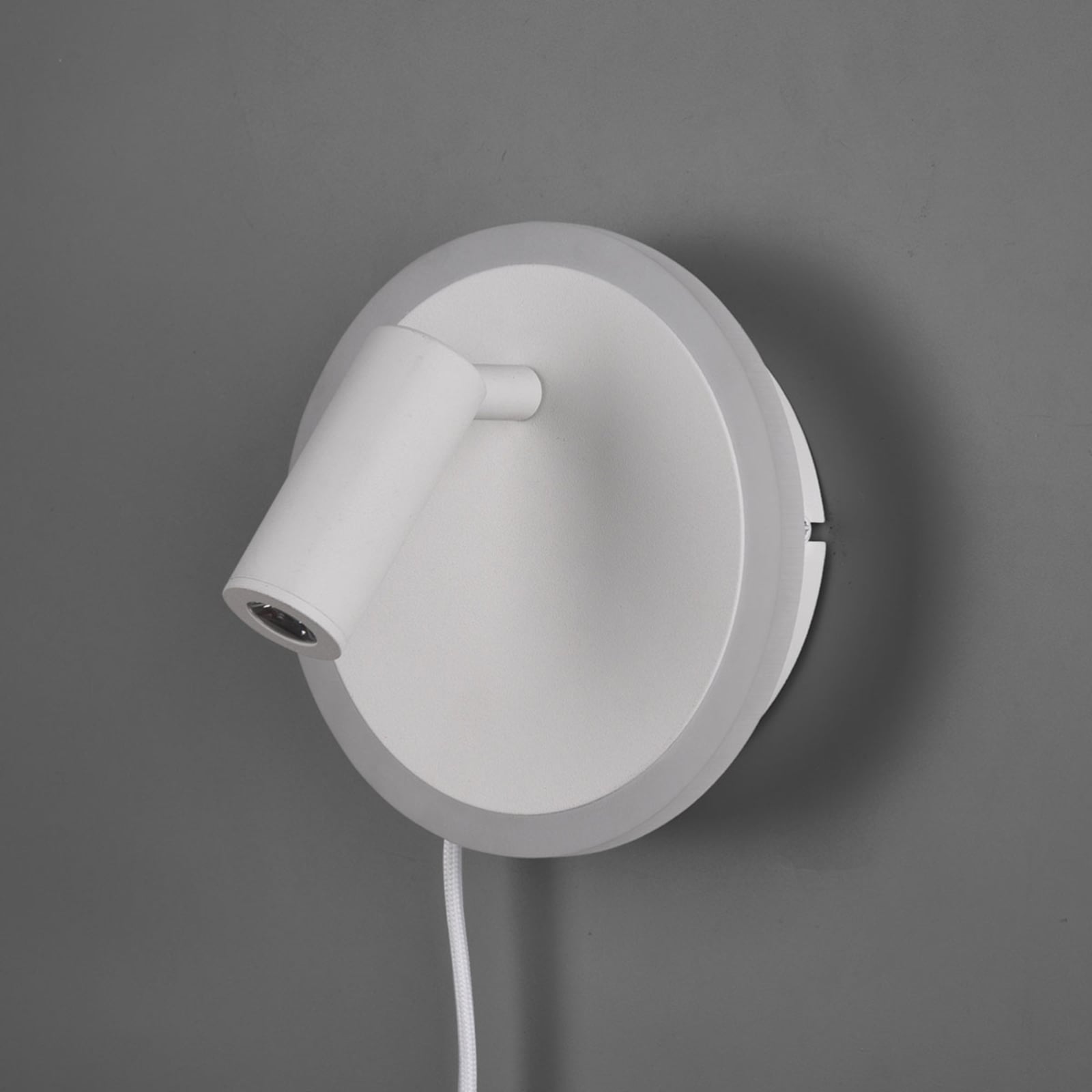 Detalj av spot på LED vegglampe Jordan 2-lys med spot hvit Ø15 cm