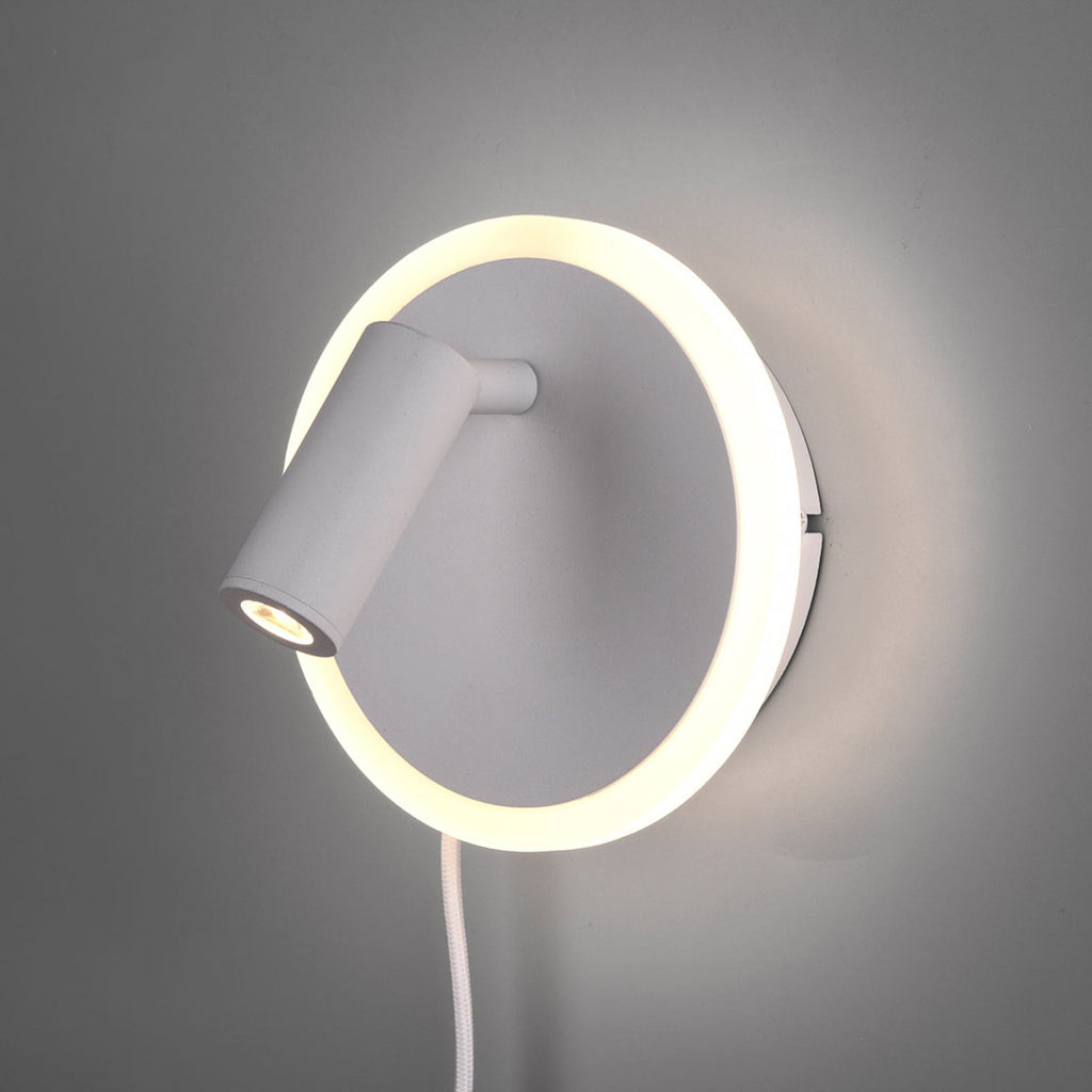 LED vegglampe Jordan 2-lys med spot hvit Ø15 cm forfra
