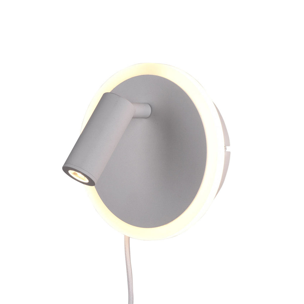 Montert LED vegglampe Jordan 2-lys med spot hvit Ø15 cm i rom