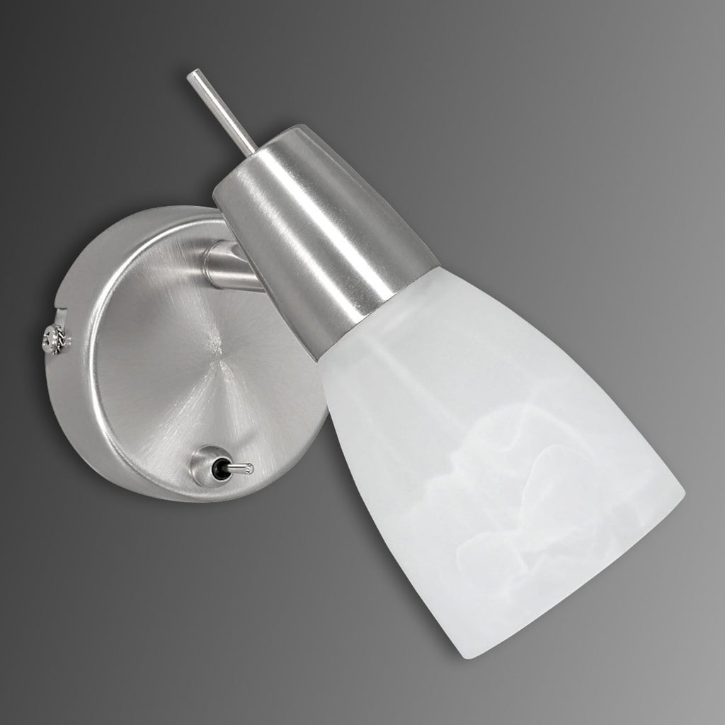 LED vegglampe Julia stål og glass fleksibel GU10 4W forfra