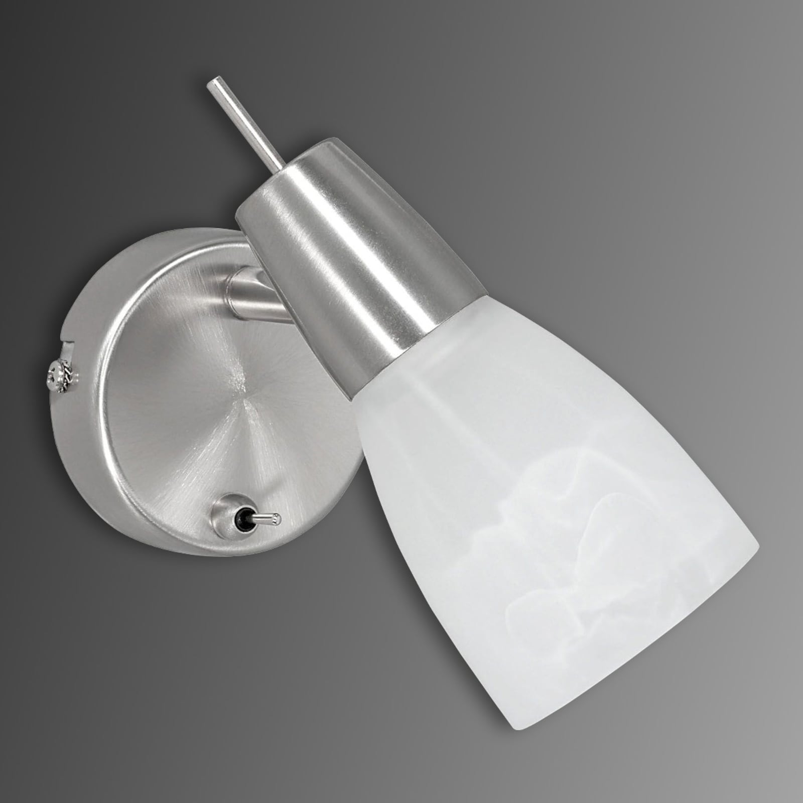 LED vegglampe Julia stål og glass fleksibel GU10 4W forfra