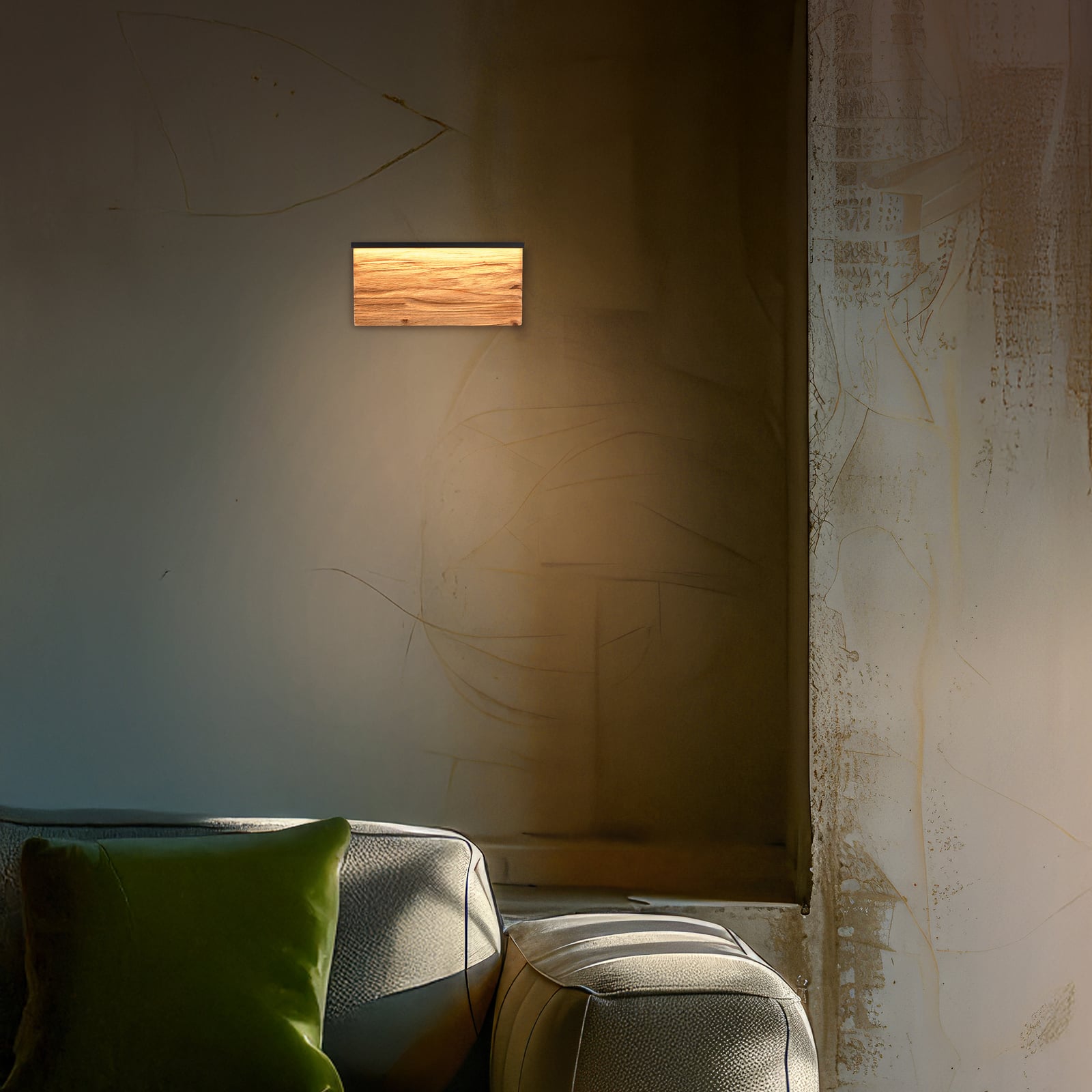 LED vegglampe Kalea dimbar tre 30 cm bakside