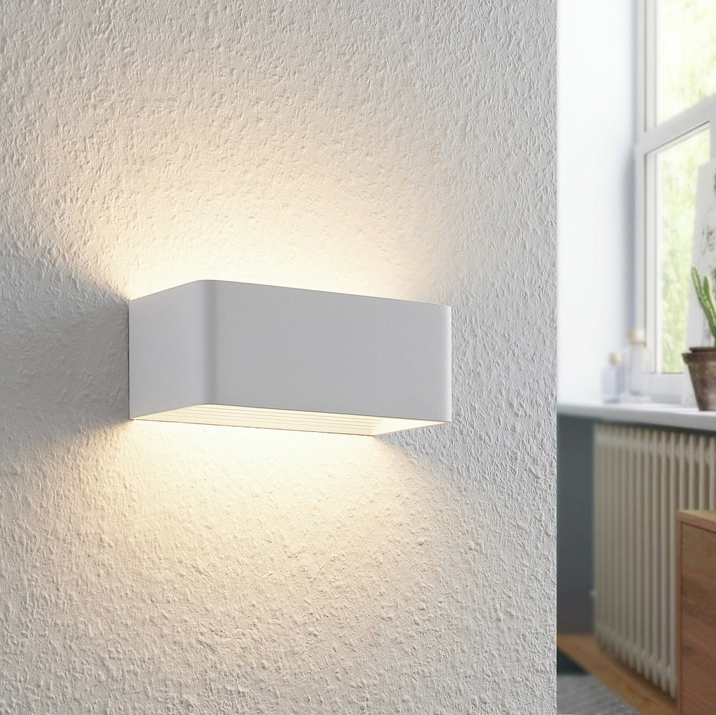LED vegglampe Karam opp og ned hvit aluminium forfra