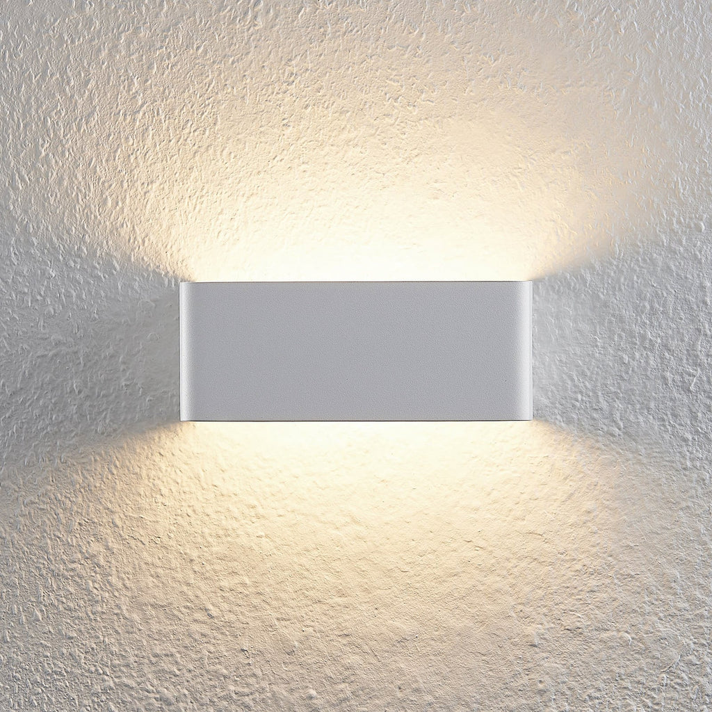 LED vegglampe Karam opp og ned hvit aluminium lysbilde nedover