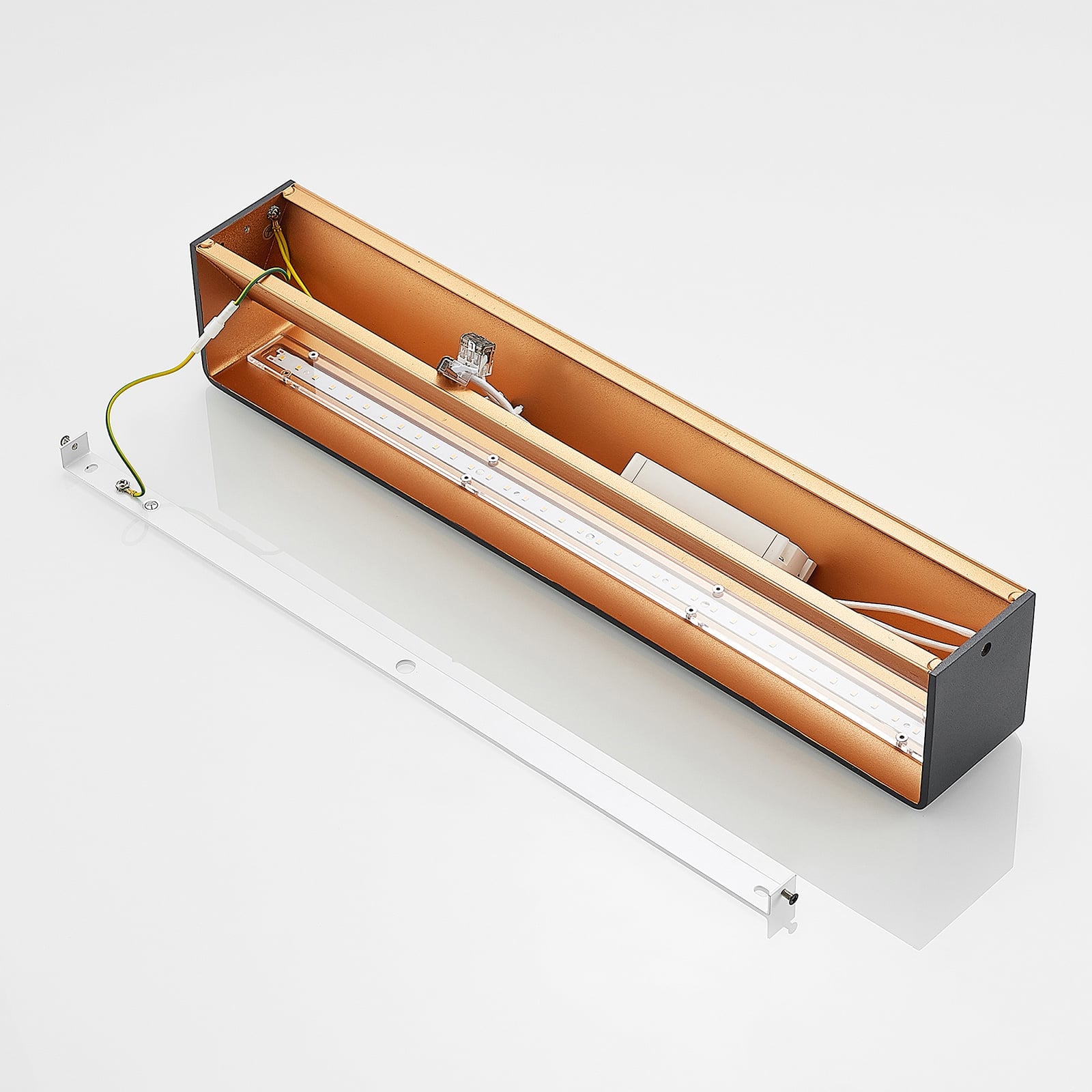 LED vegglampe Karam svart/gull 53 cm dimbar opp/ned dimmer funksjon