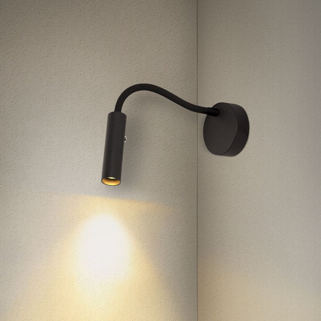 LED vegglampe Karpo Goose dimbar svart fleksarm bakside
