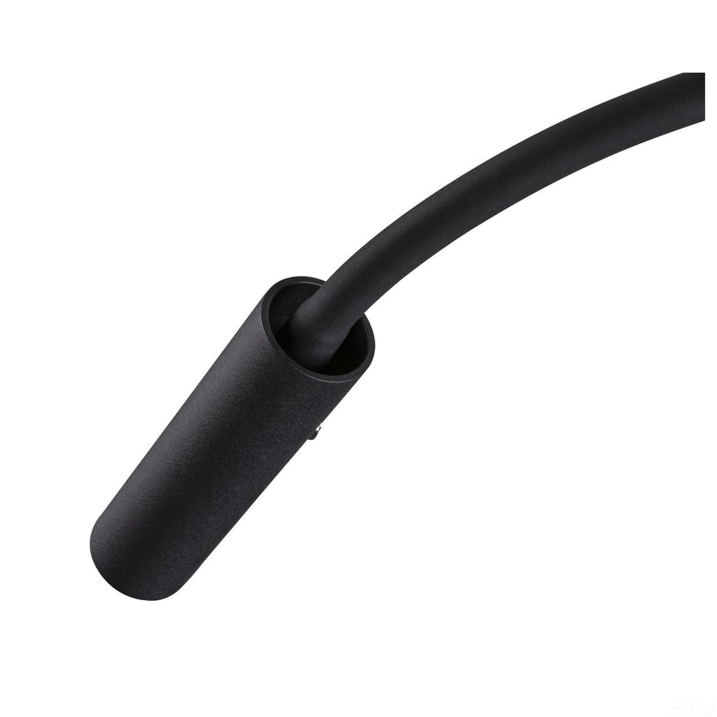 LED vegglampe Karpo Goose dimbar svart fleksarm montert ved seng