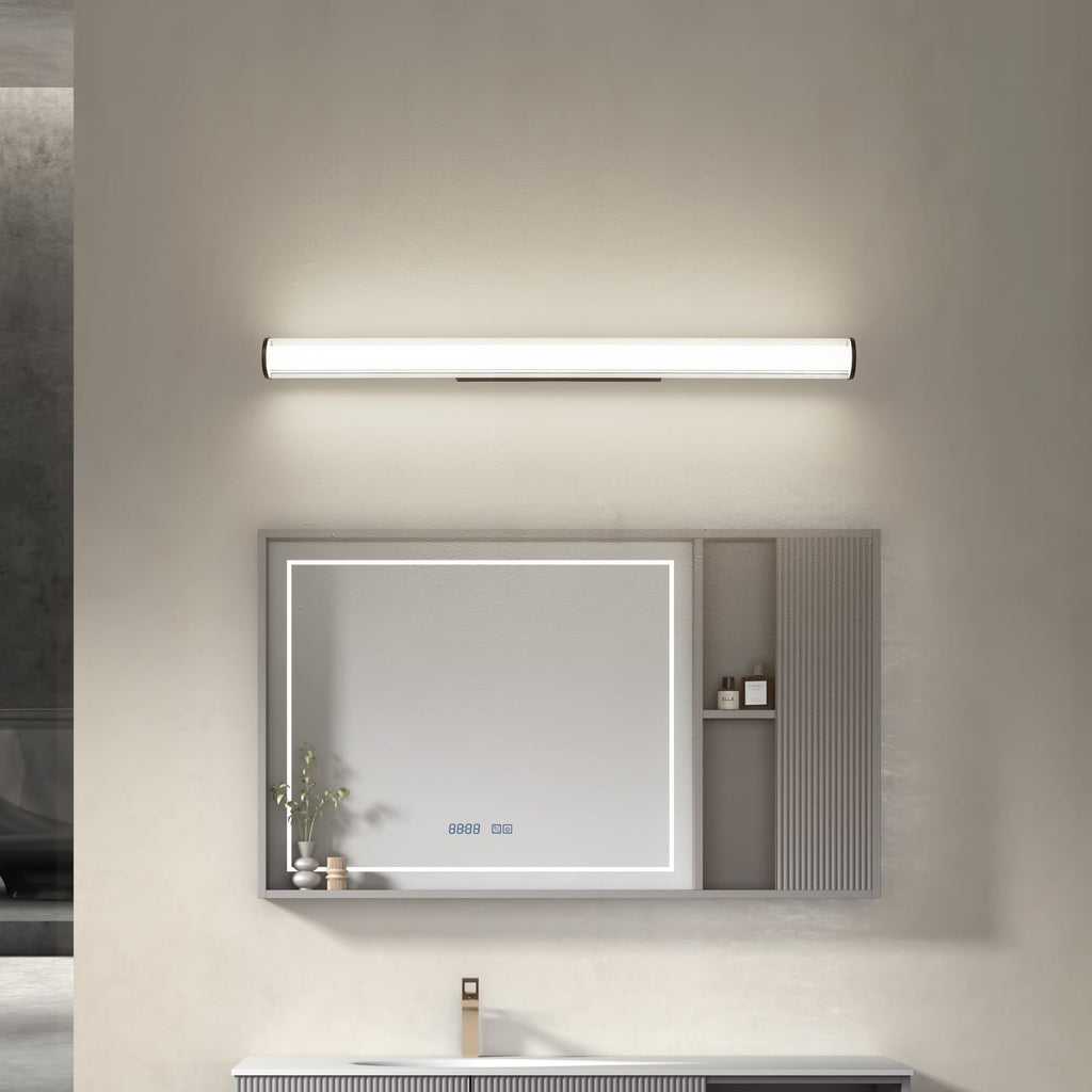 LED-vegglampe Kirka svart stål 90 cm bakside