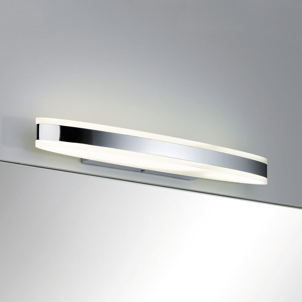 LED vegglampe Kuma akryl krom 50 cm IP44 9W Paulmann forfra