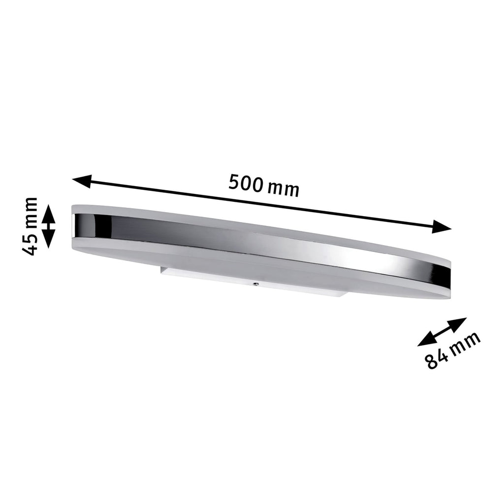 LED vegglampe Kuma akryl krom 50 cm IP44 9W Paulmann nærbilde av akrylskjerm
