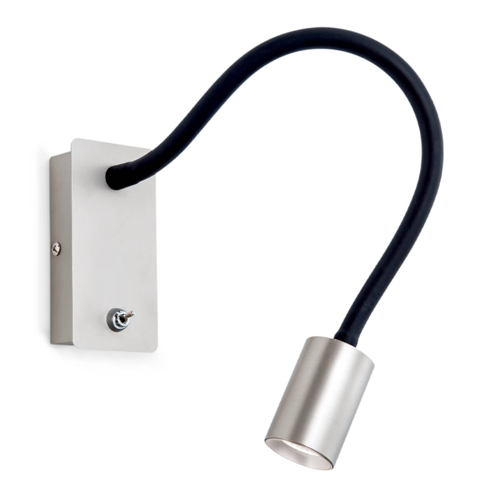 Detalj av LED vegglampe Kurt matt nikkel med fleksarm 5W
