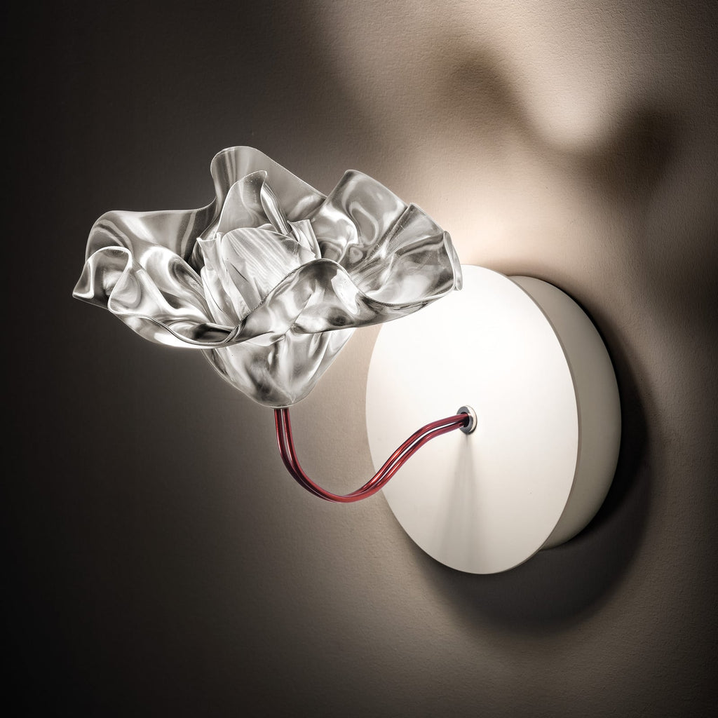 LED-vegglampe LaFleur blomsterform polymer kobber nærbilde av LED-lyskilde