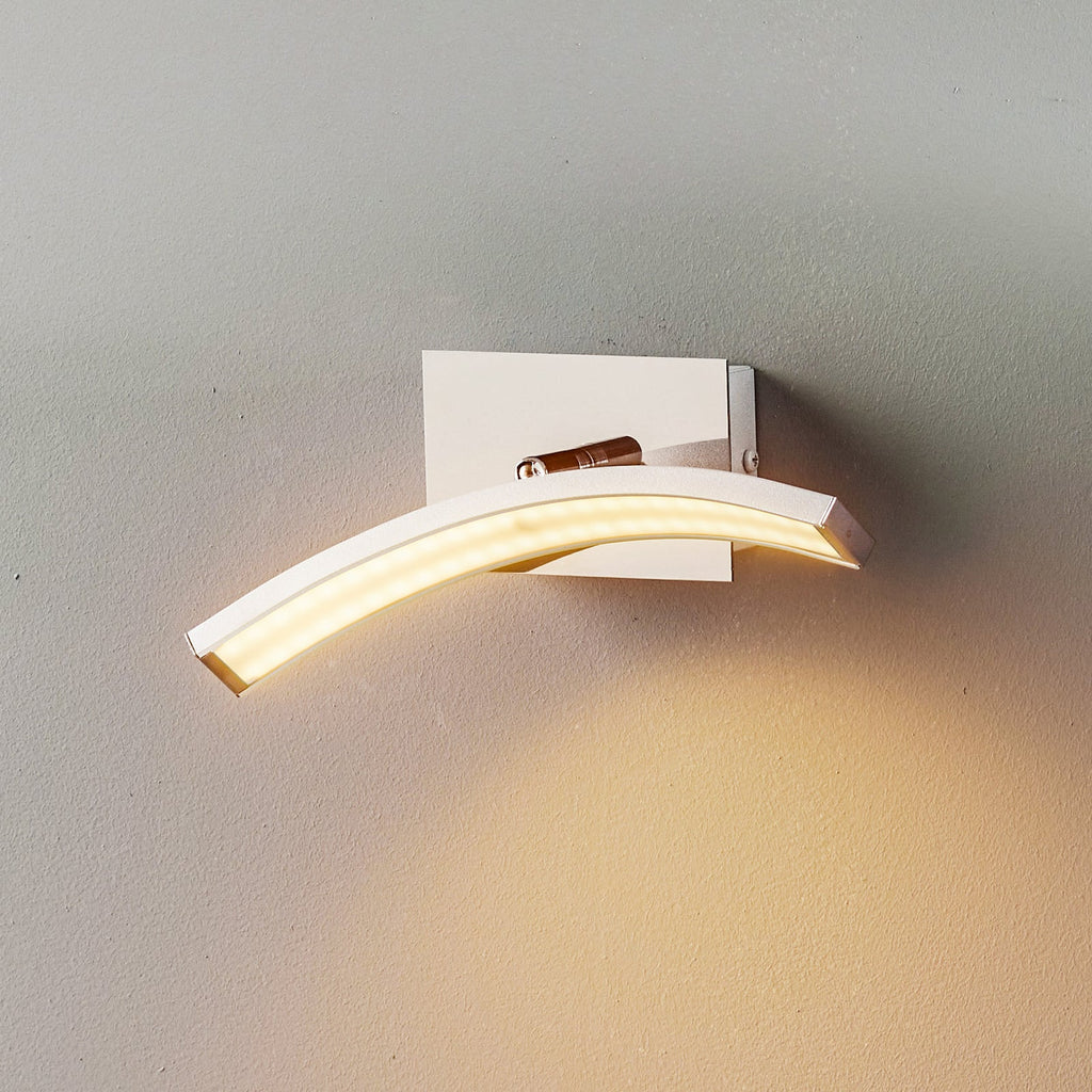LED vegglampe Largo buet dimbar med fjernkontroll alu forfra