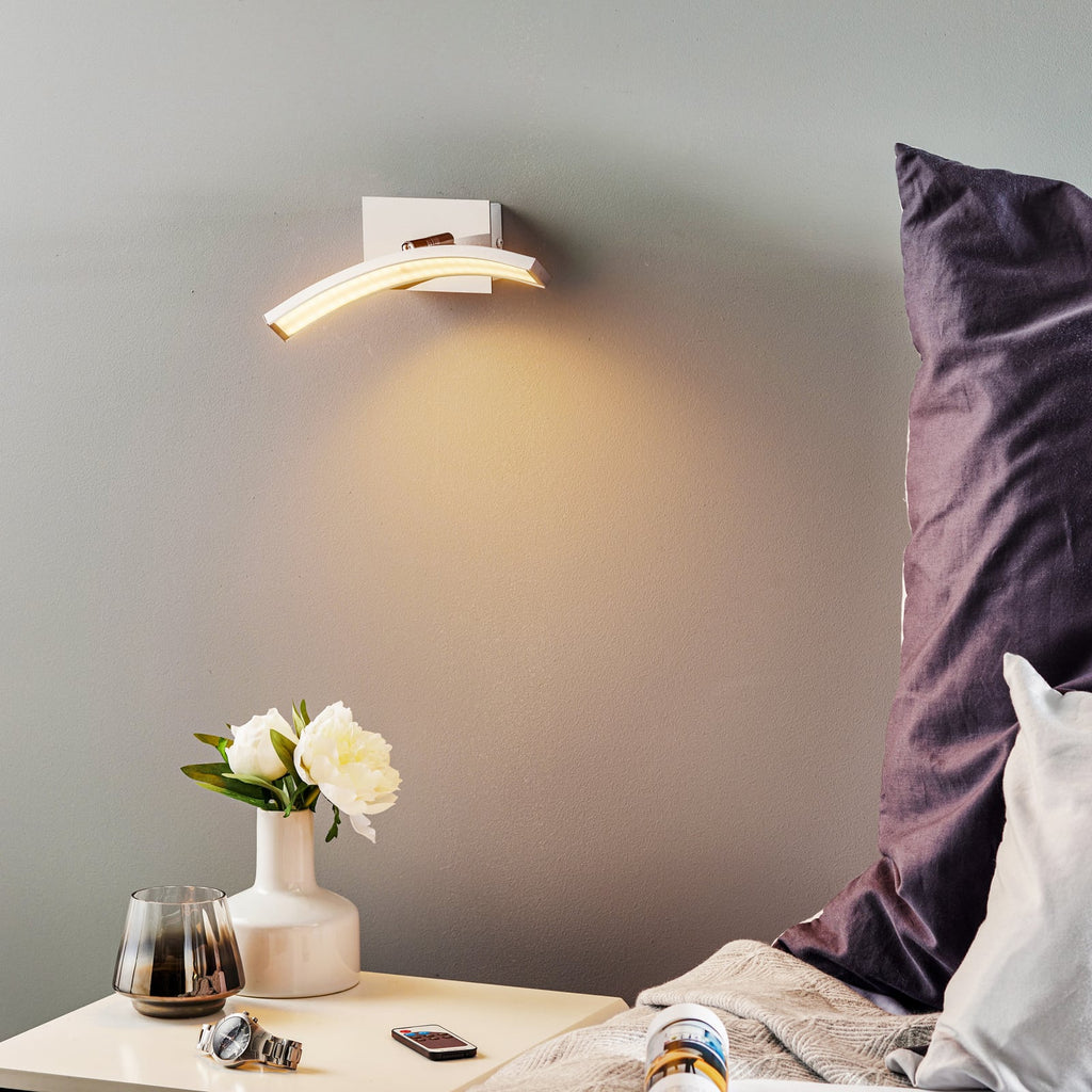 LED vegglampe Largo buet dimbar med fjernkontroll alu bakside