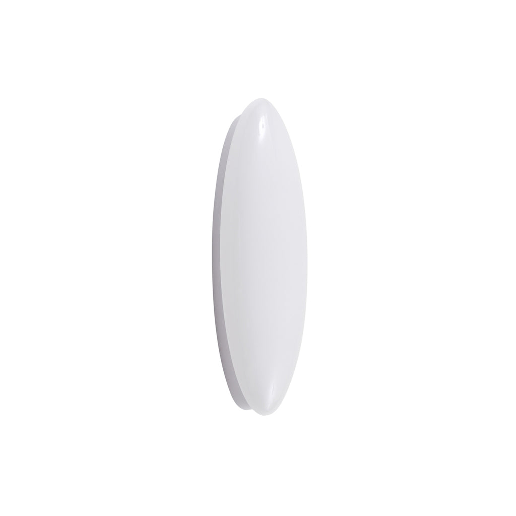 LED vegglampe Leihlo oval hvit plast 27 cm bred montert på vegg