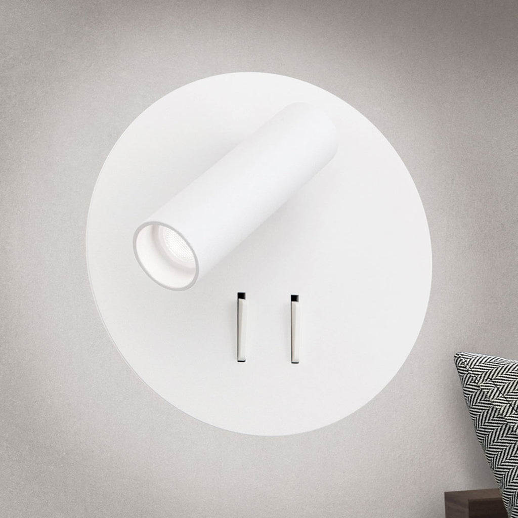 LED vegglampe Lenny med spot og indirekte lys hvit front