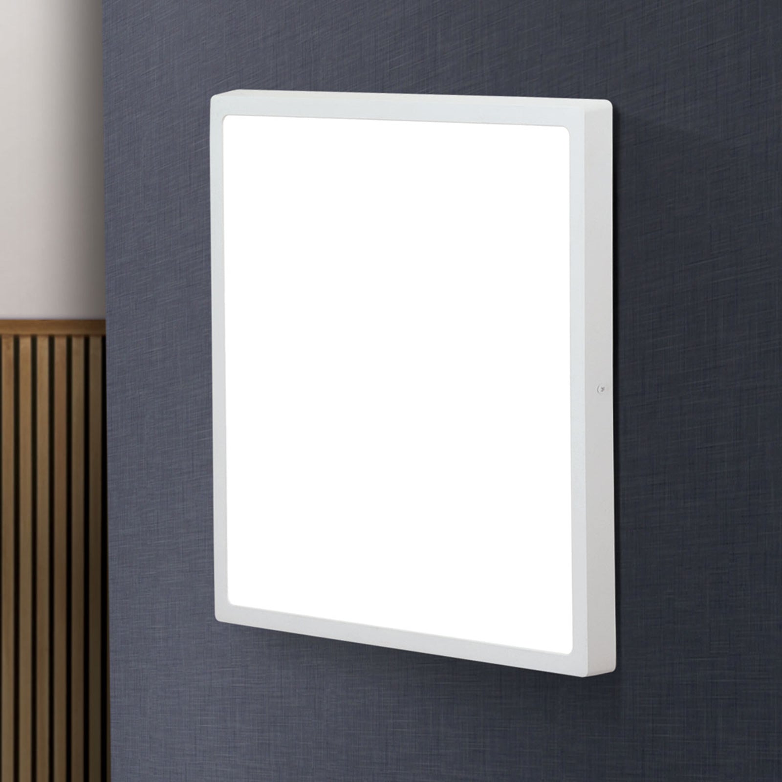 LED vegglampe Lero kvadratisk hvit 40x40 cm 30W varmhvit forfra