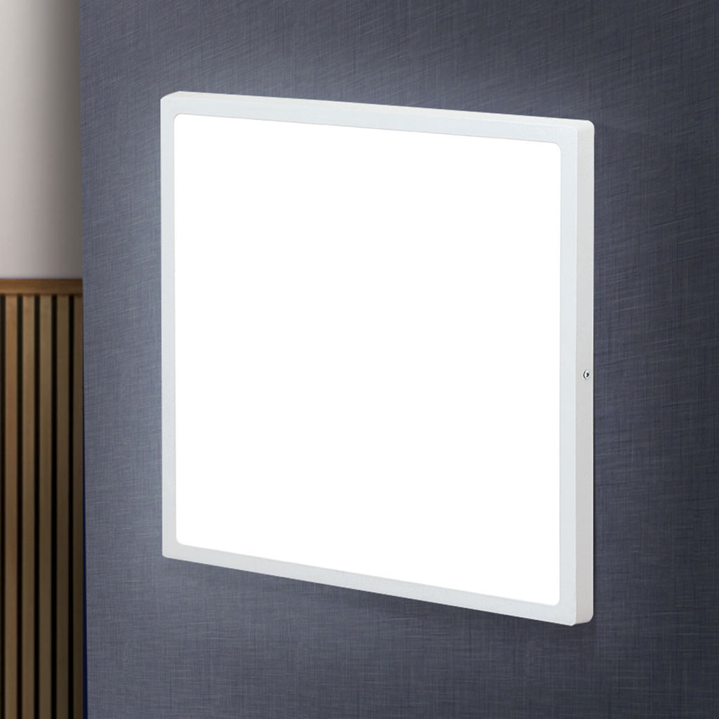 LED vegglampe Lero kvadratisk hvit 40x40 cm 30W varmhvit bakside