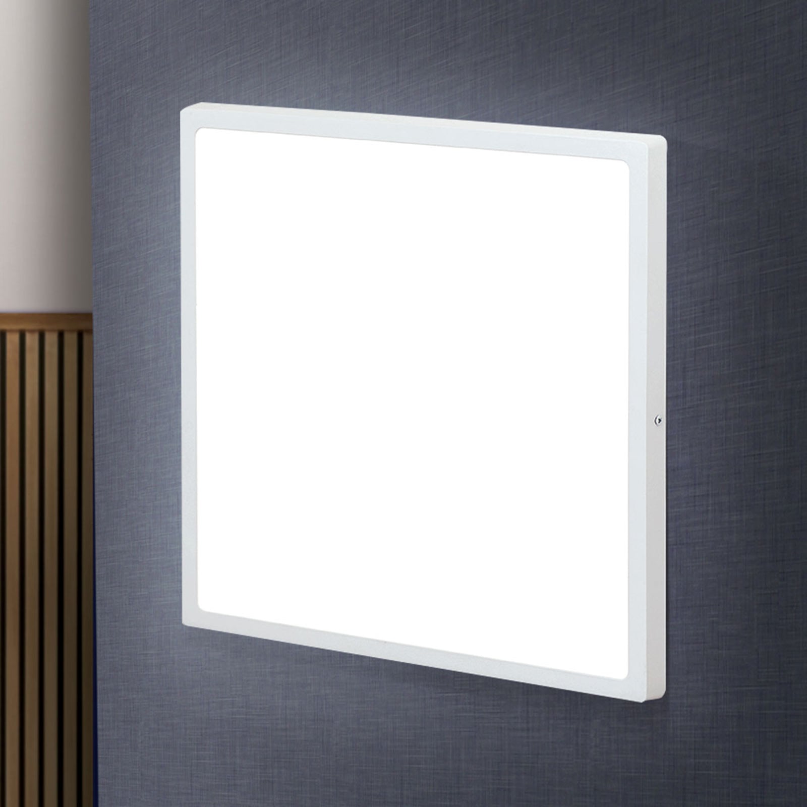 LED vegglampe Lero kvadratisk hvit 40x40 cm 30W varmhvit bakside
