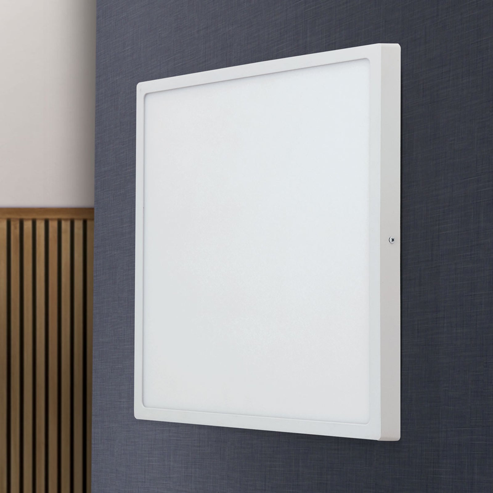 LED vegglampe Lero kvadratisk hvit 40x40 cm 30W varmhvit detalj