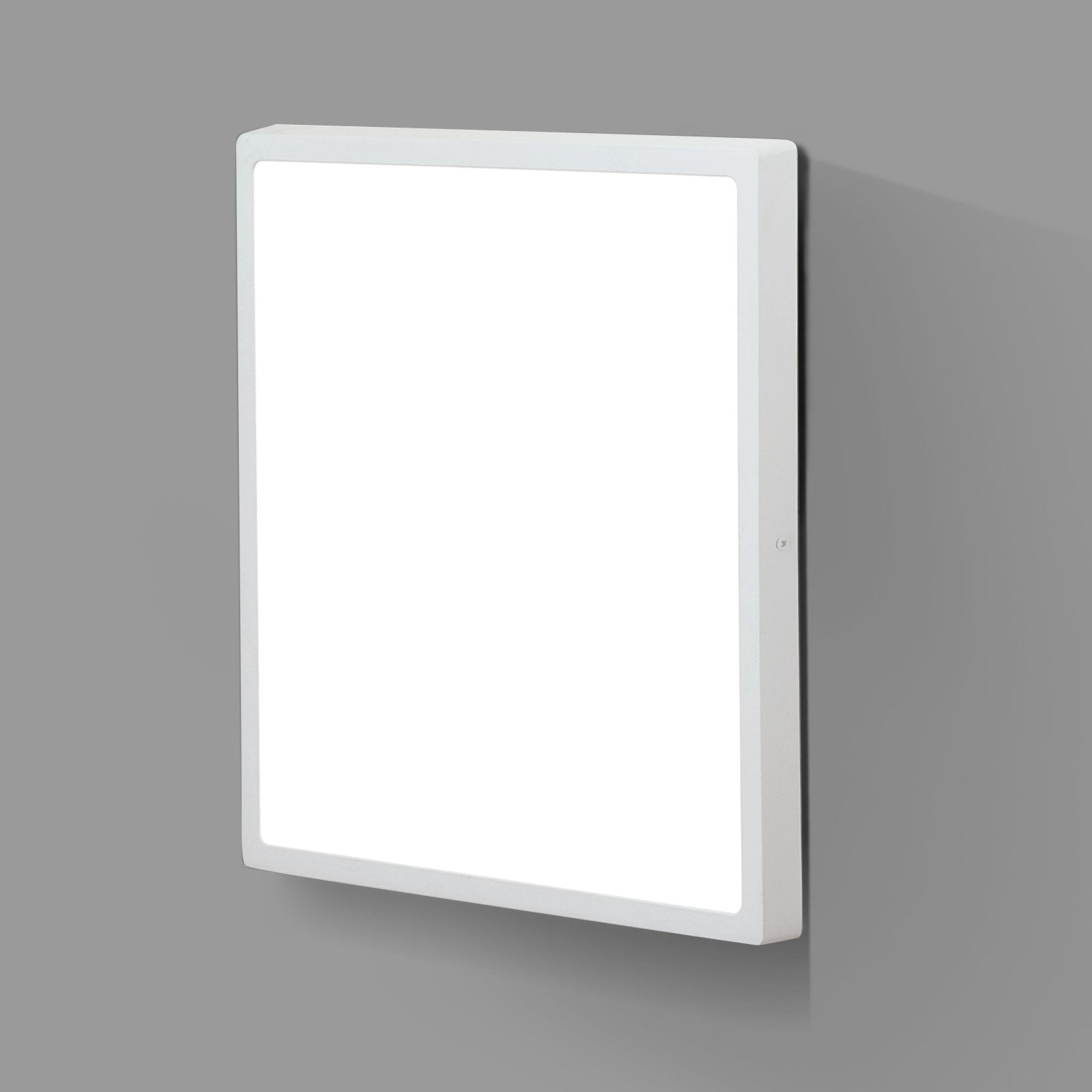LED vegglampe Lero kvadratisk hvit 40x40 cm 30W varmhvit montert i rom