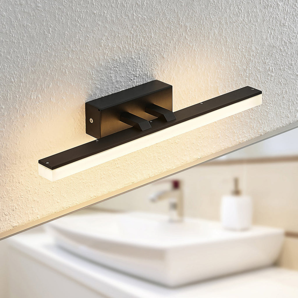 LED vegglampe Lisana svart/hvit 46 cm IP44 forfra