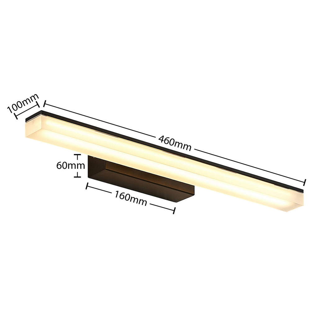 LED vegglampe Lisana svart/hvit 46 cm IP44 nærbilde av lys