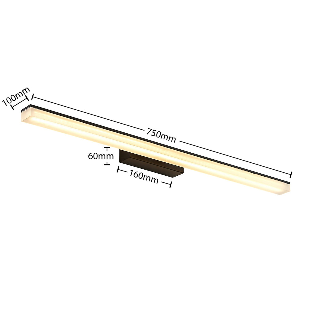 LED vegglampe Lisana svart/hvit 75 cm IP44 14,4W - Lucande
