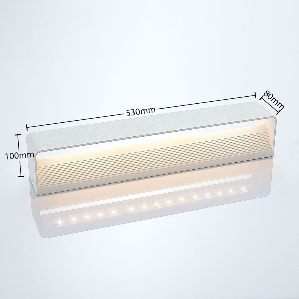 LED vegglampe Lonisa hvit opp og ned 53 cm 15W montert på vegg