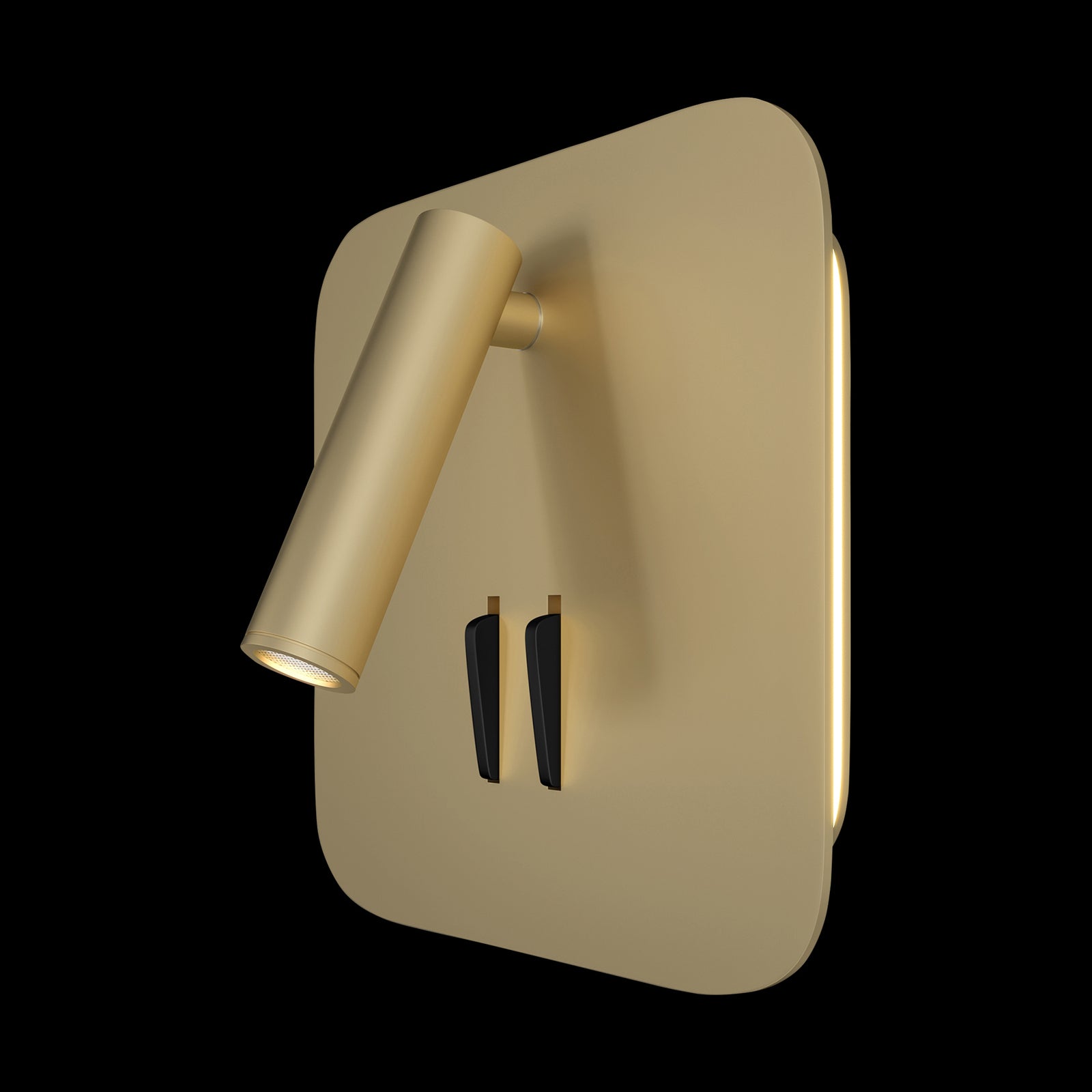 LED vegglampe Los 176 gull aluminium 14 cm med bryter bakside