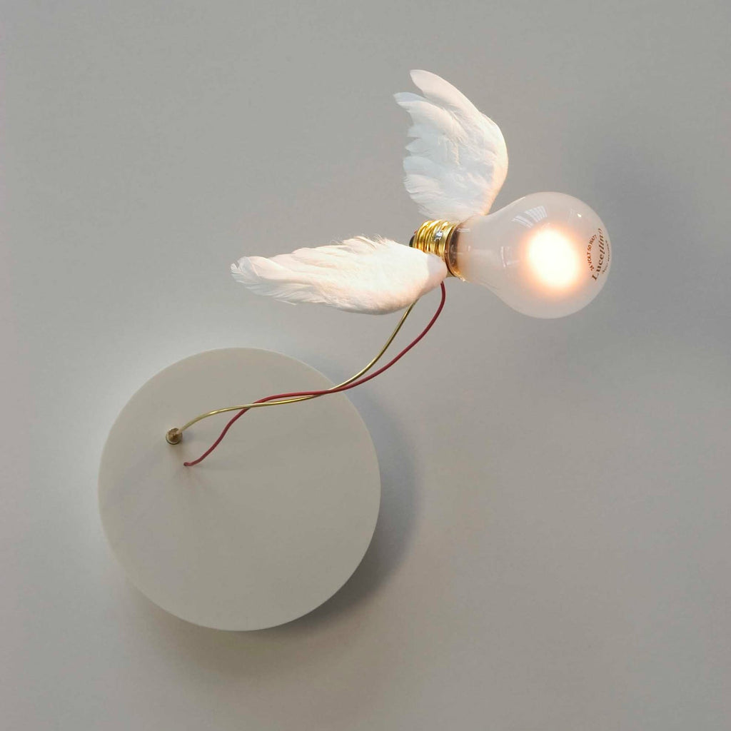 LED vegglampe Lucellino NT messing med fjær dimbar forfra