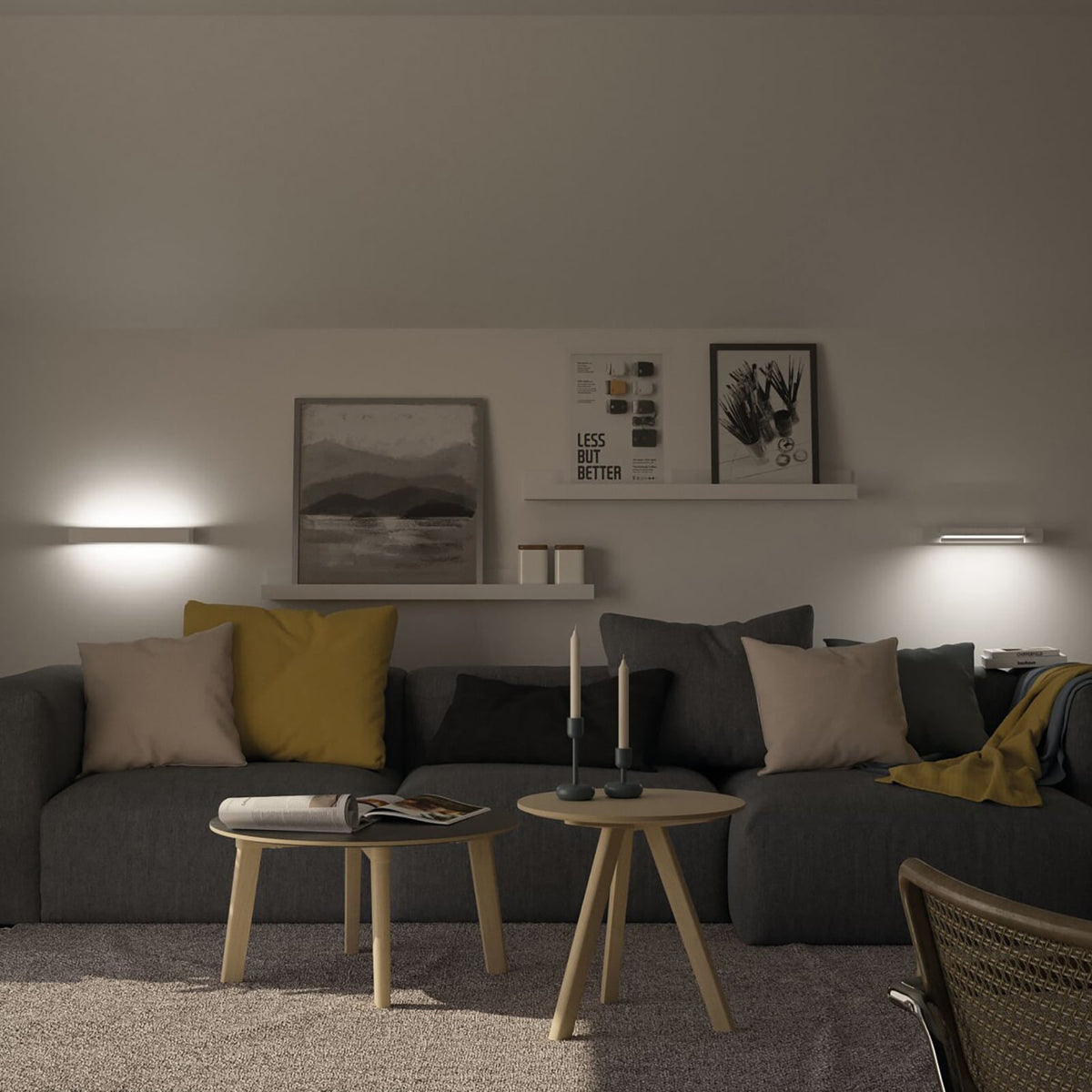 LED vegglampe Lucille hvit 40 cm dimbar oversikt
