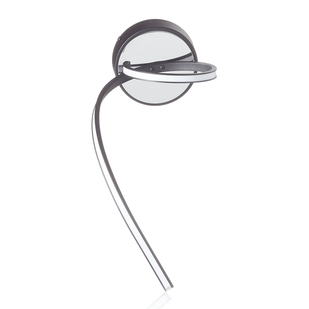 LED vegglampe Lungo dimbar med fjernkontroll svart 32 cm detalj av spiraldesign