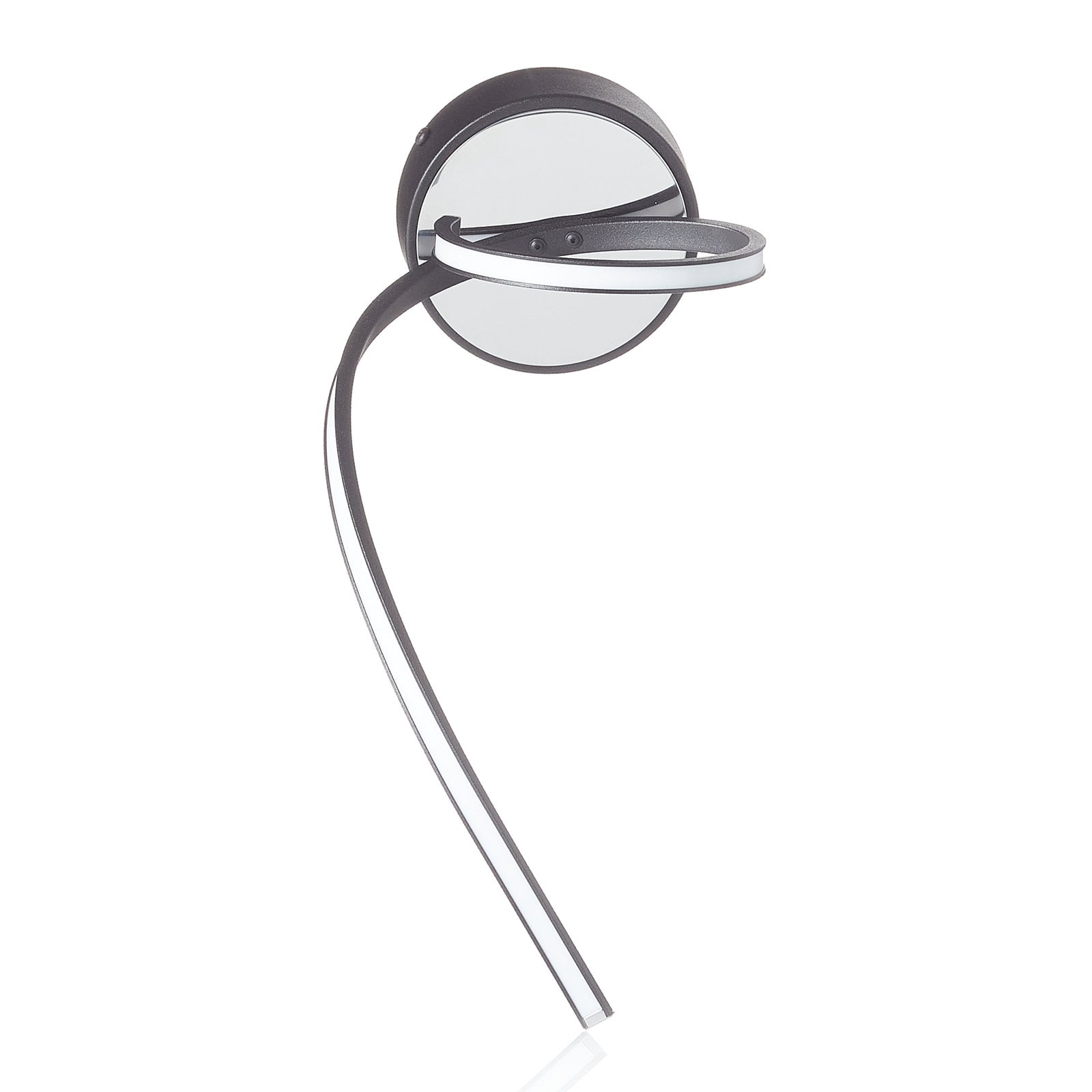 LED vegglampe Lungo dimbar med fjernkontroll svart 32 cm detalj av spiraldesign
