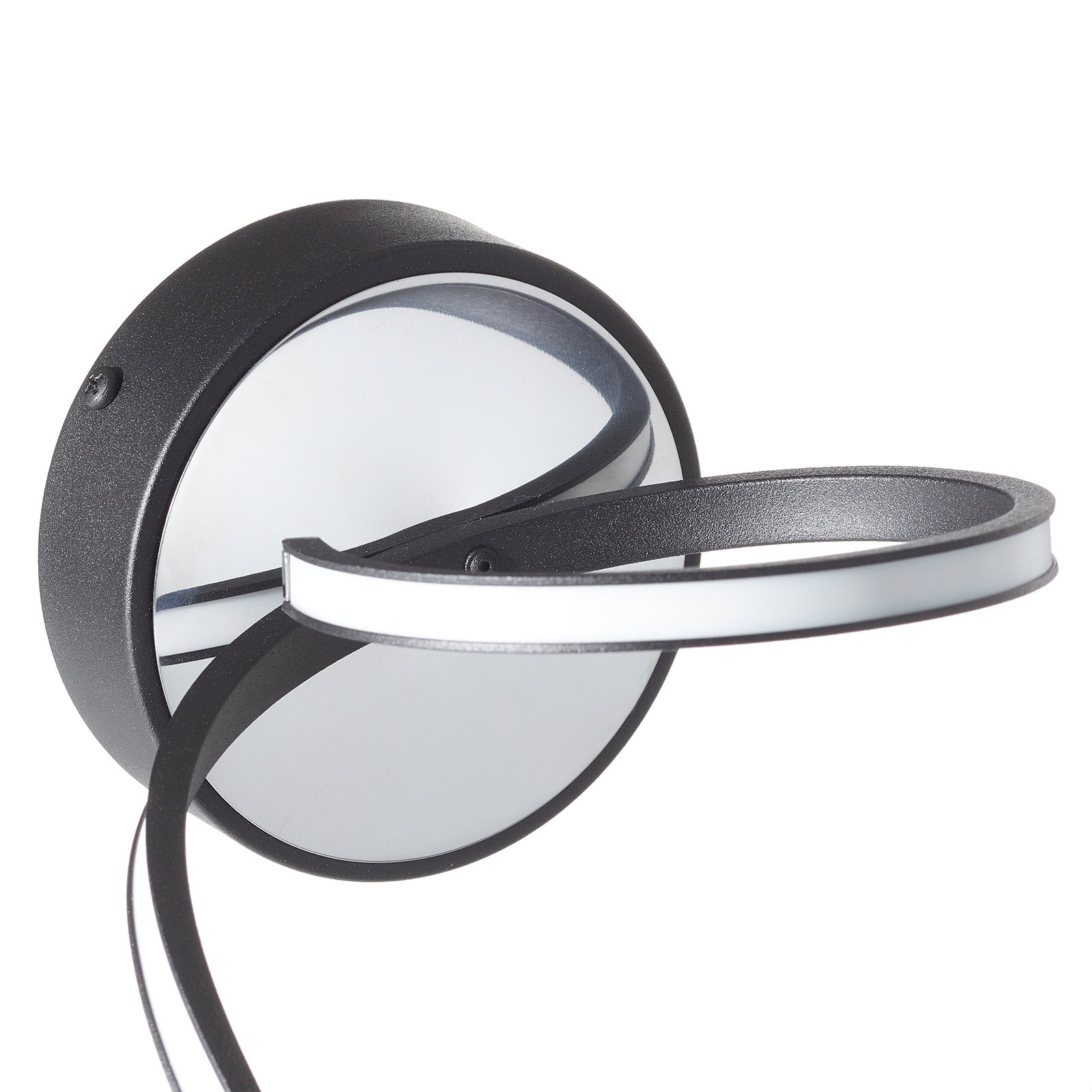 LED vegglampe Lungo dimbar med fjernkontroll svart 32 cm montert på vegg