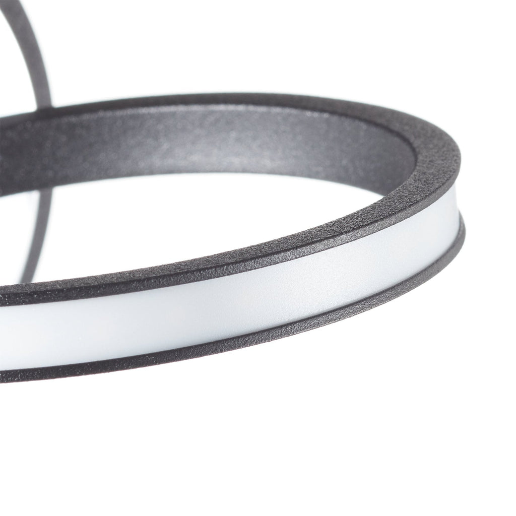 LED vegglampe Lungo dimbar med fjernkontroll svart 32 cm nærbilde av LED-lys
