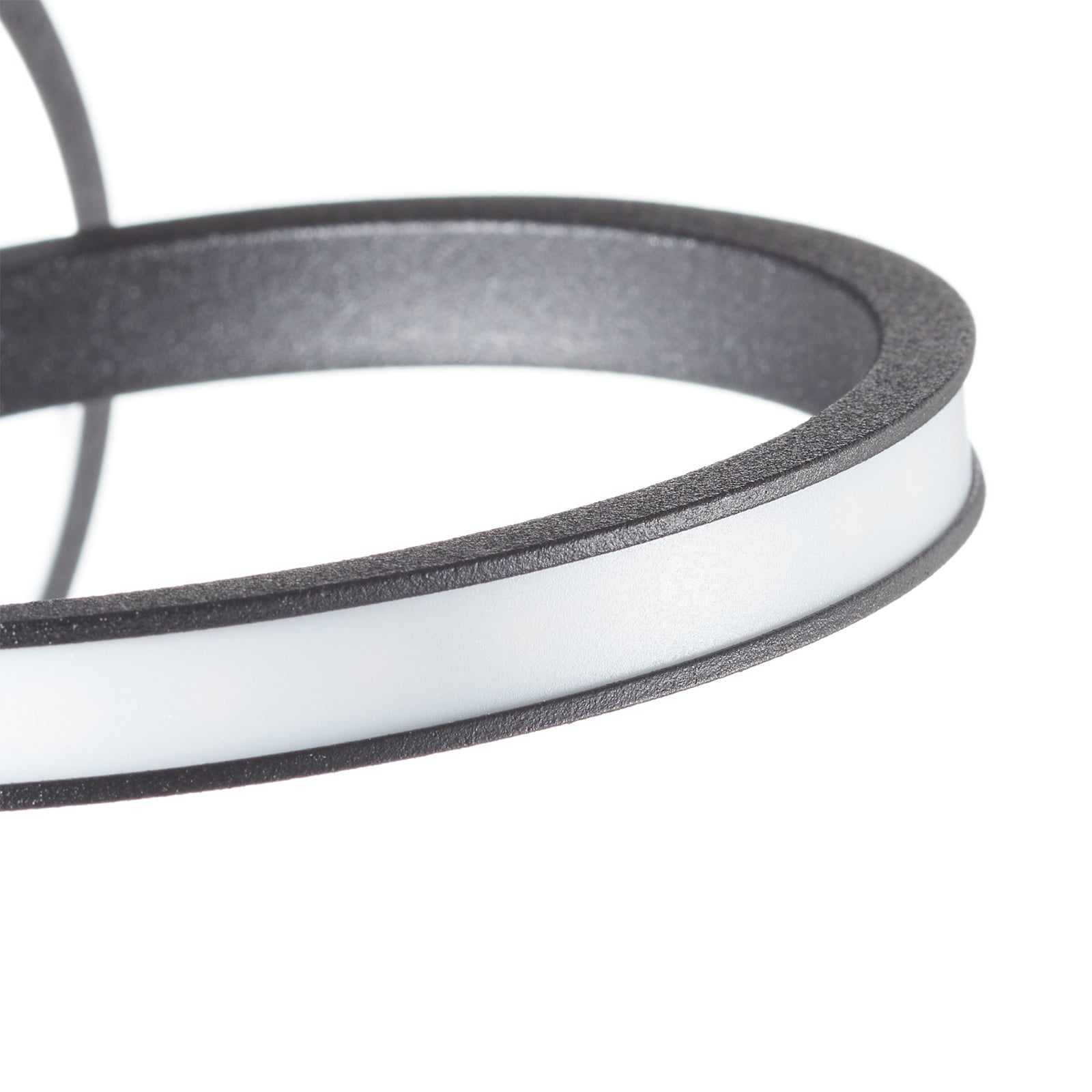 LED vegglampe Lungo dimbar med fjernkontroll svart 32 cm nærbilde av LED-lys