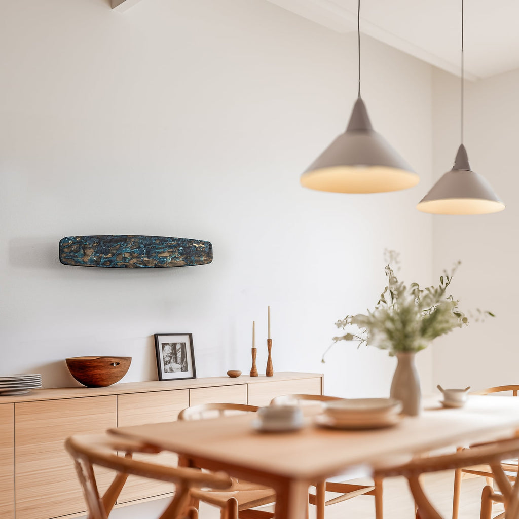 Detalj av oksidert overflate på LED vegglampe Lysia opp og ned