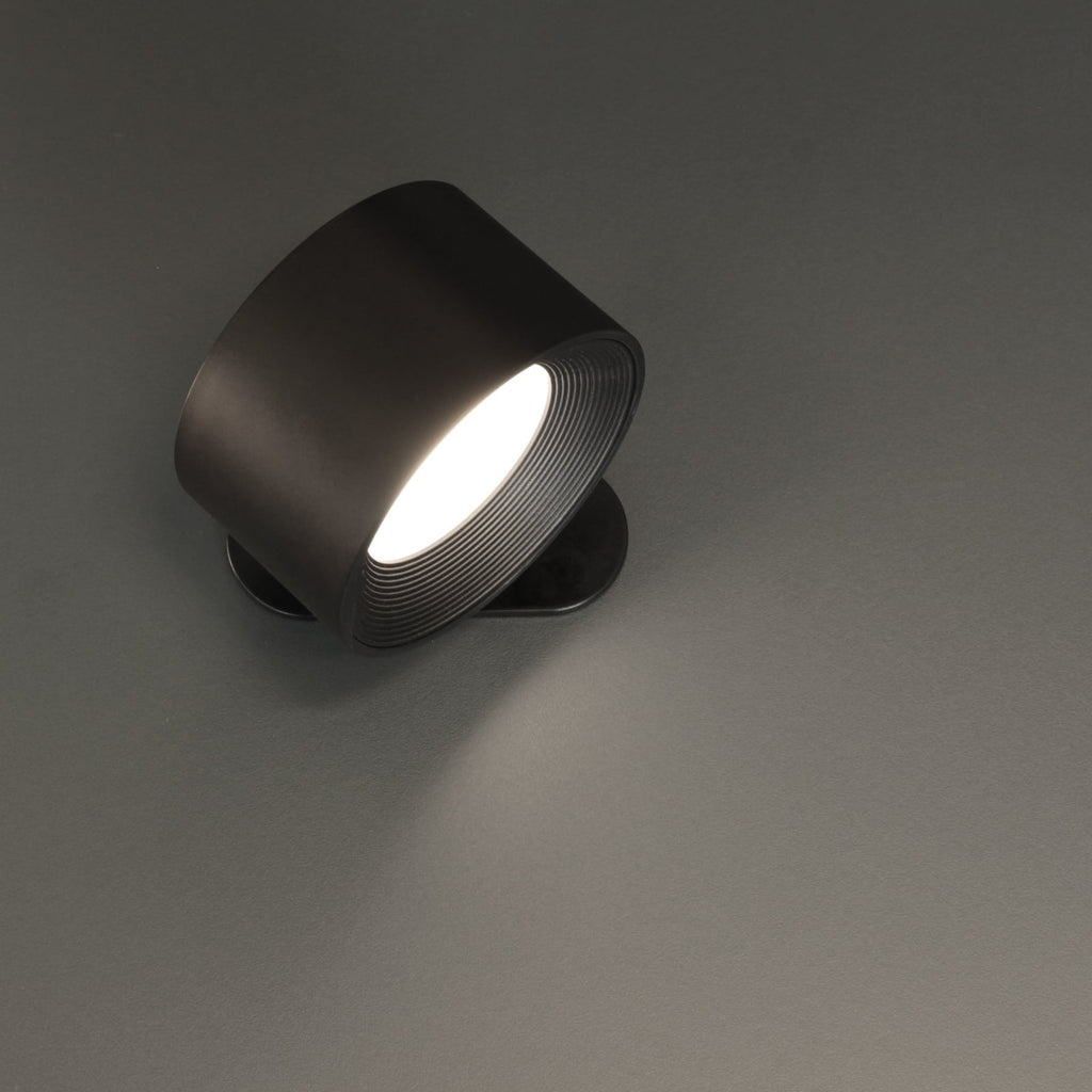LED vegglampe Magnetic oppladbar CCT dimbar svart forfra