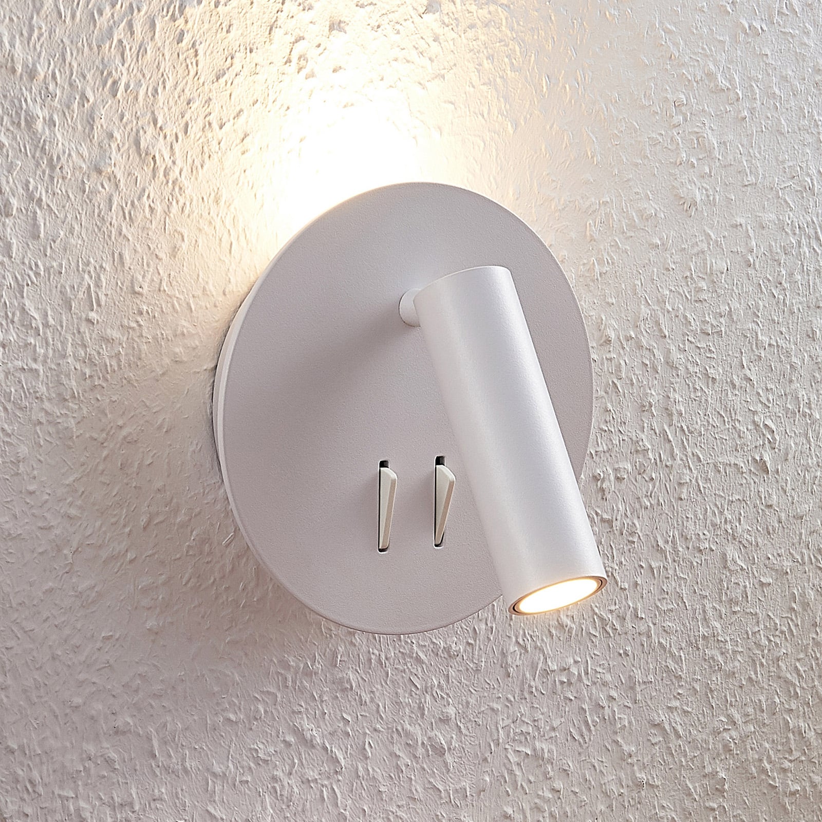 LED vegglampe Magya justerbar hvit Ø14 cm forfra