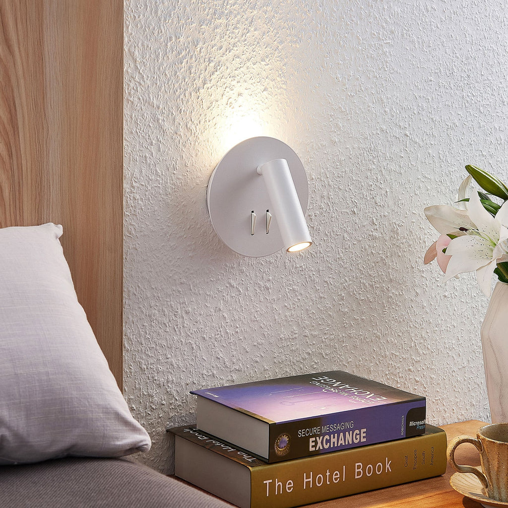 LED vegglampe Magya justerbar hvit Ø14 cm bakside