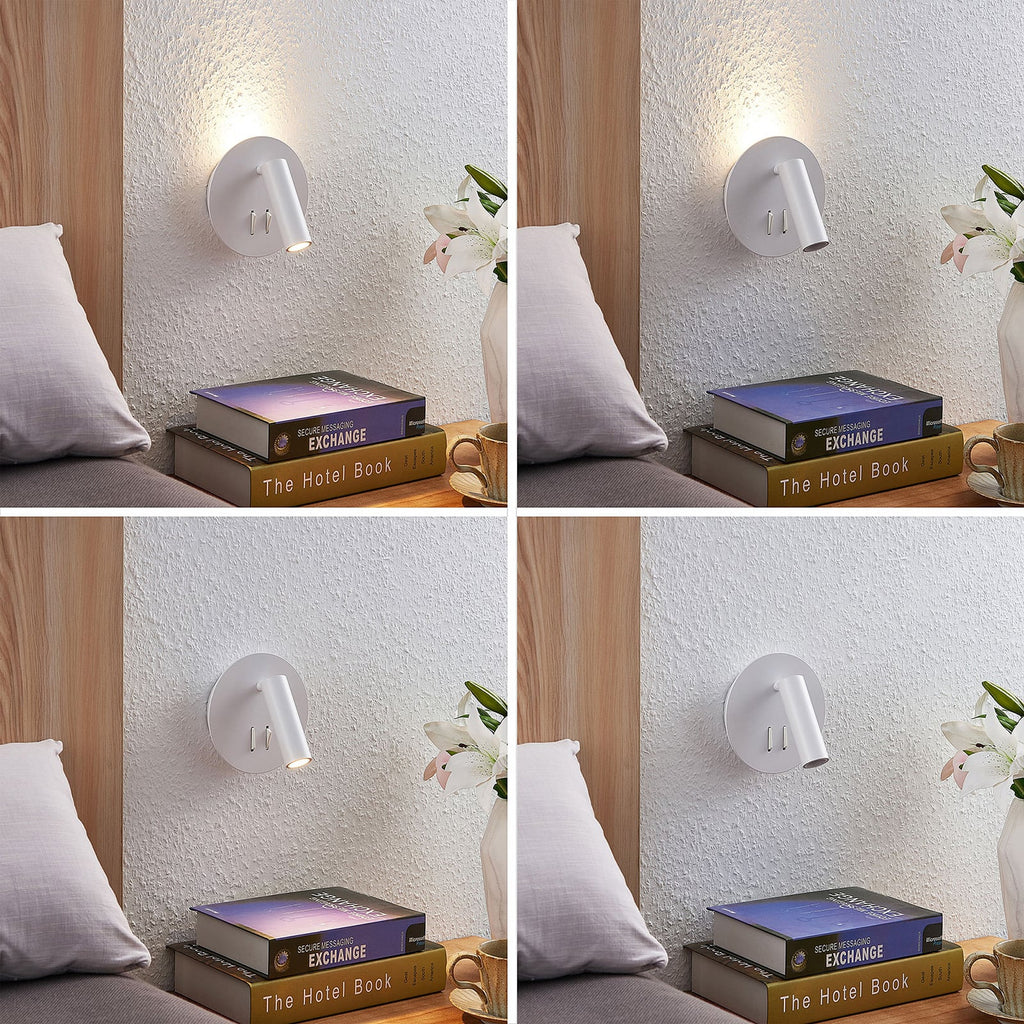 LED vegglampe Magya justerbar hvit Ø14 cm nærbilde