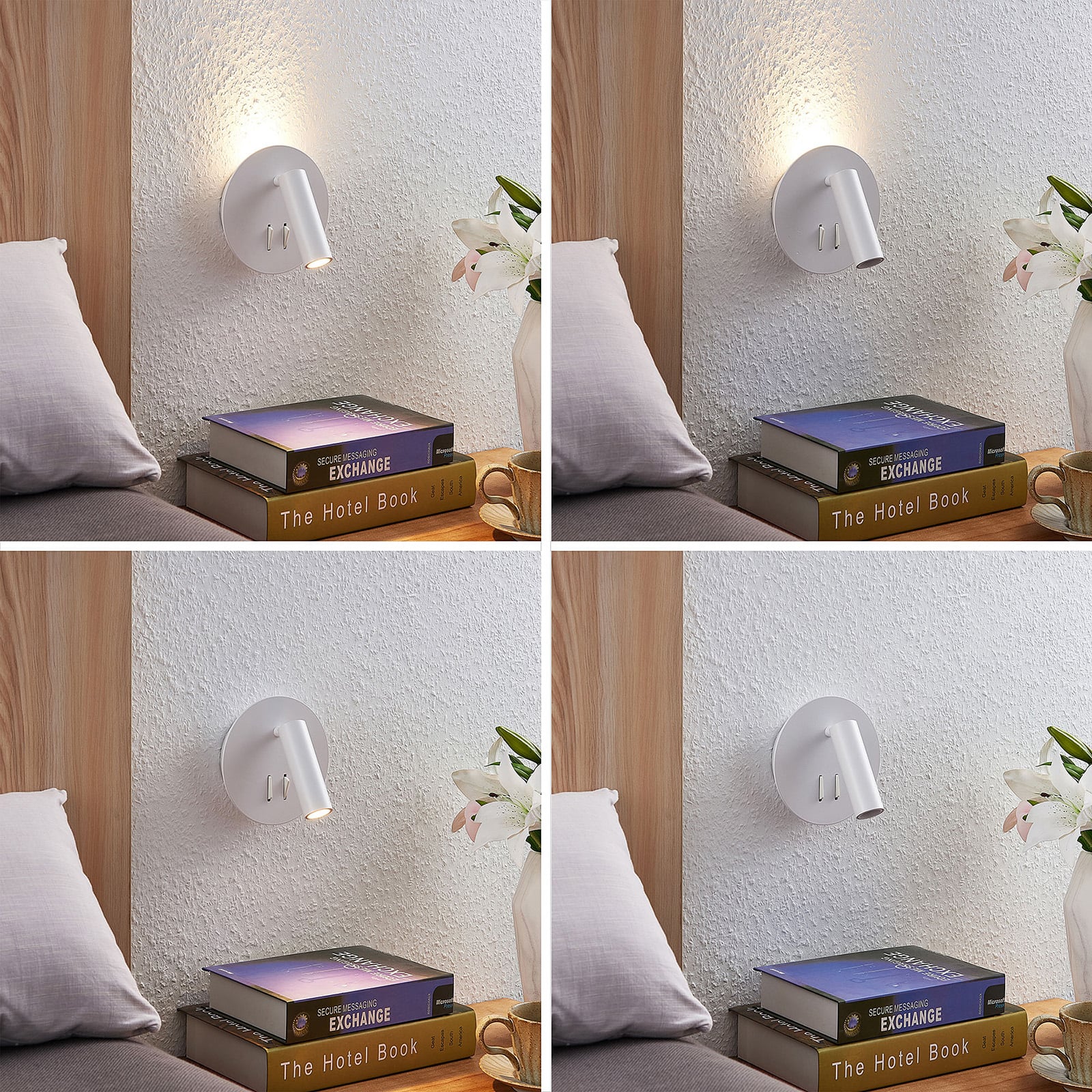 LED vegglampe Magya justerbar hvit Ø14 cm nærbilde