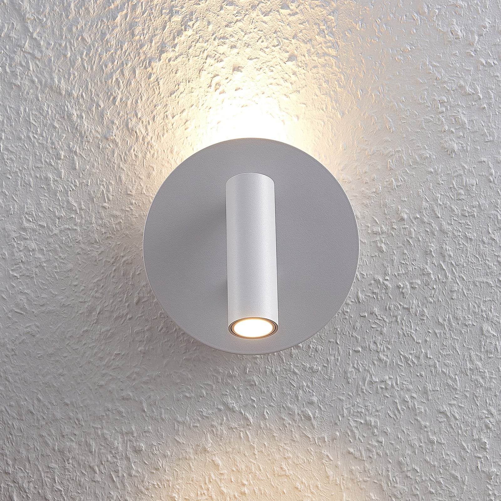 LED vegglampe Magya justerbar hvit Ø14 cm bryter
