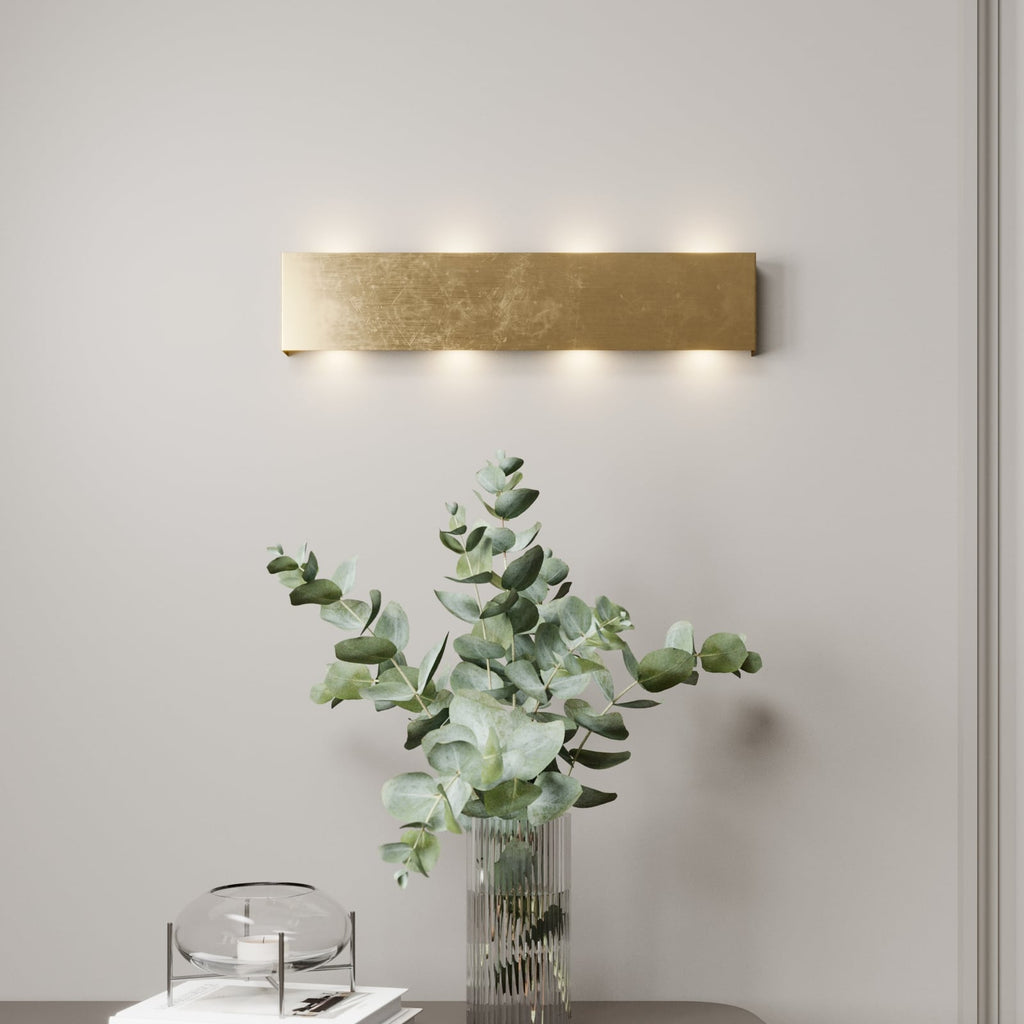 LED vegglampe Maja dimbar gull antikk 54 cm bred forfra