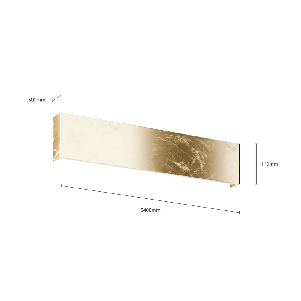 LED vegglampe Maja dimbar gull antikk 54 cm bred lysdetalj