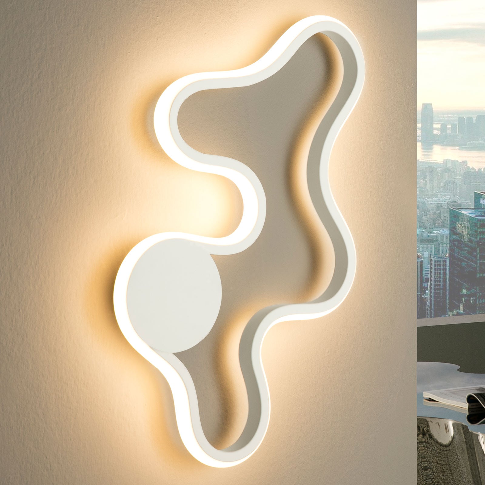 LED vegglampe Marea aluminium hvit 27x47 cm fra Schuller Valencia forfra