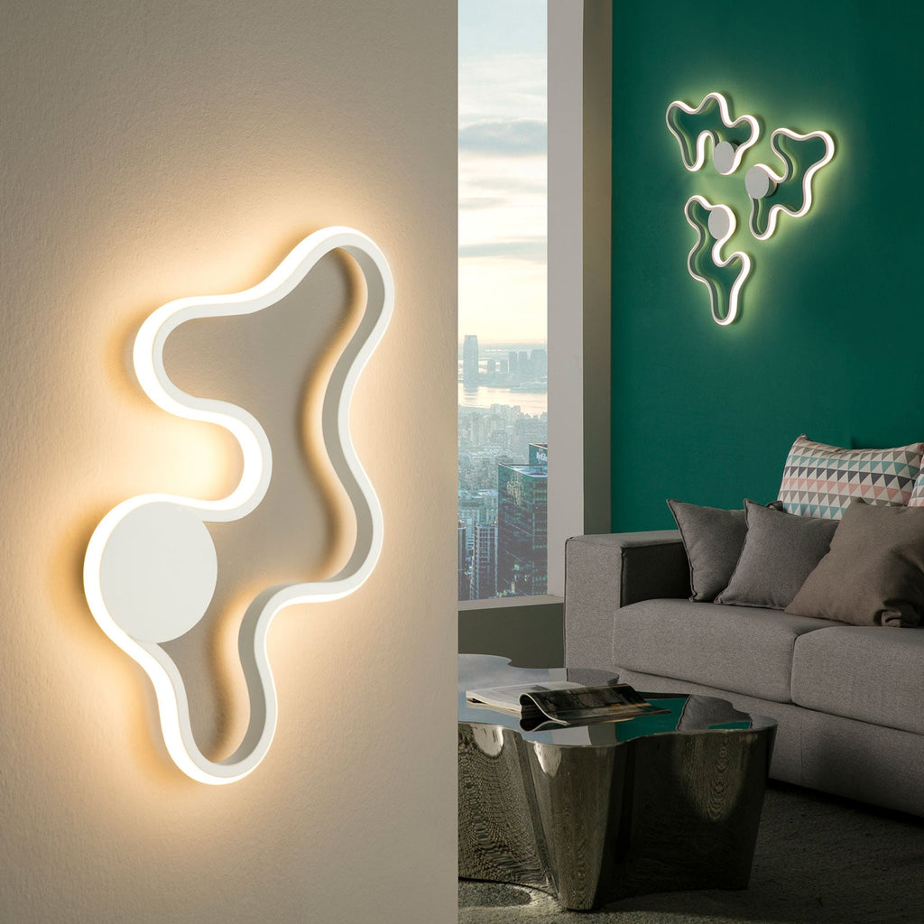 Detalj av LED vegglampe Marea aluminium hvit 27x47 cm Schuller Valencia